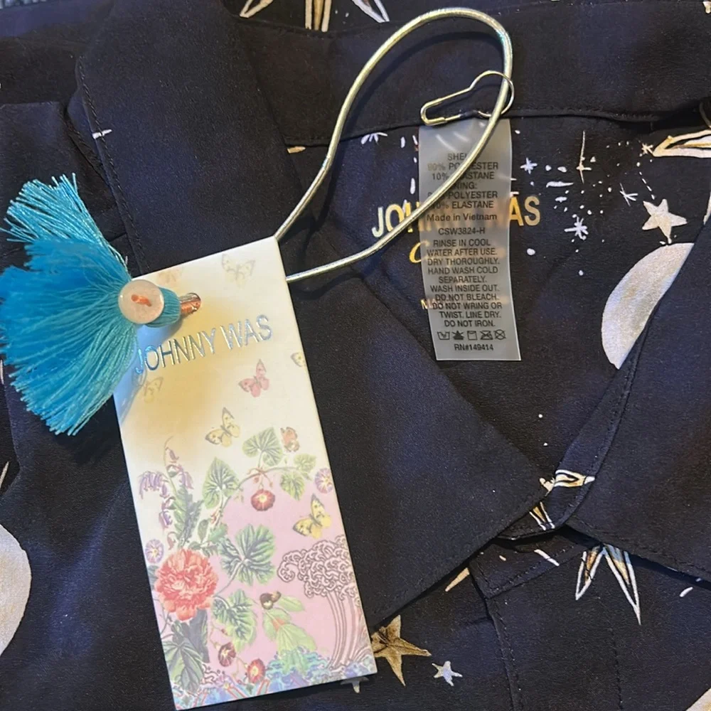 Johnny Was Midnight Celestial Print Shirt - Picture 8 of 11